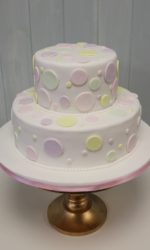 Pastel Colors Polka Dots Christening Cake No.CH021p