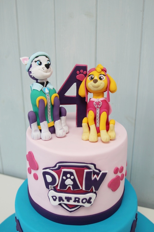 Paw Patrol Pink and Blue Birthday Cake No.K064 - Image 4