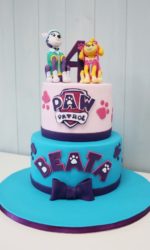 Paw Patrol Pink and Blue Birthday Cake No.K064p