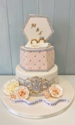 Peach and Gold Engagement Cake No.OCC049p