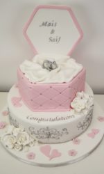 Pink and Silver Engagement Cake No.OCC019pp