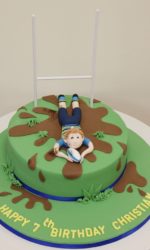 Rugby Pitch Kids Birthday Cake No.K045p