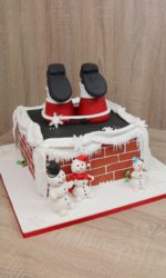 Santa's Chimney and Snowman Christmas Cake No.OCC033(D)p