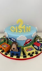 Trains and Cars Birthday Cake No.K023tp