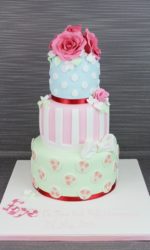 Vintage Roses and Bow Communion Cake No.OCC043p