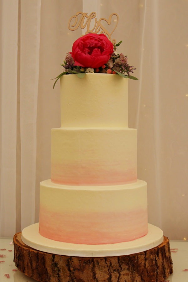 Buttercream Cake with Pale Pink Marble No.W378 - Image 2