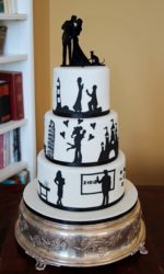 Disney and Lighthouse Silhouette Wedding Cake No.W357