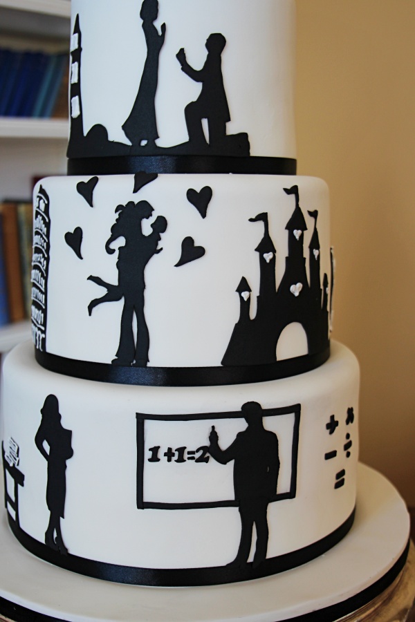 Disney and Lighthouse Silhouette Wedding Cake No.W357 - Image 2