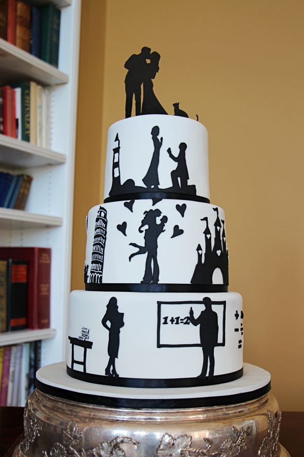 Disney and Lighthouse Silhouette Wedding Cake No.W357 - Image 4