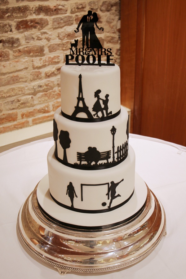 Eiffel Tower and Football Silhouette Wedding Cake No.W358 - Image 2