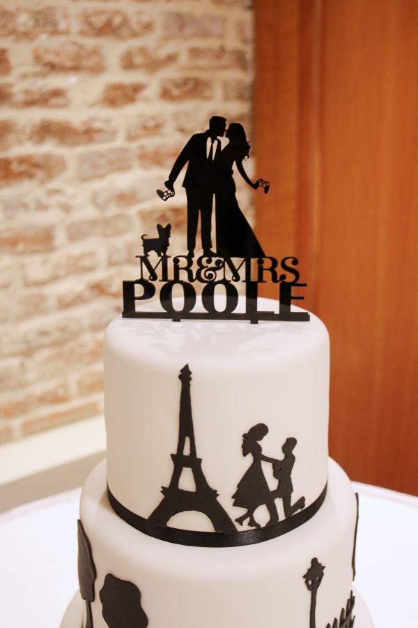 Eiffel Tower and Football Silhouette Wedding Cake No.W358 - Image 3