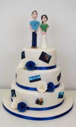 Music Bands and Couple with Jerseys Wedding Cake No.W364