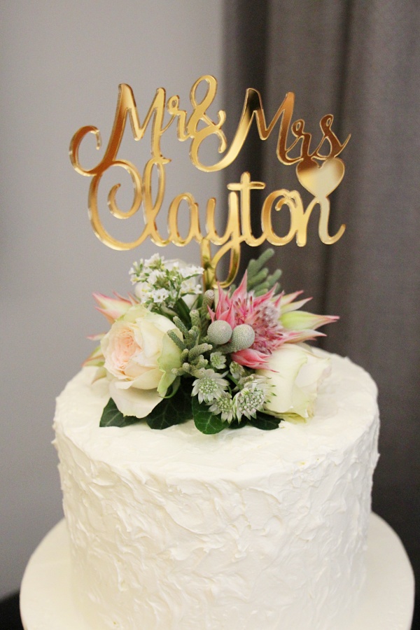 Rustic Buttercream Wedding Cake with Lines No.W369 - Image 3