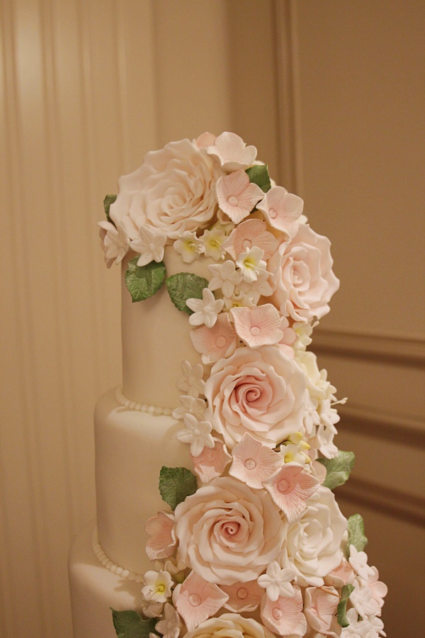 Wedding Cake with Spring Cascading Flowers No.W367 - Image 2