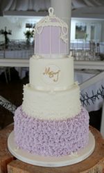 Lilac Birdcage and Ruffles Wedding Cake No.W388