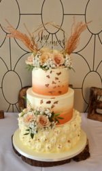 Peach Ombre Swirl Wedding Cake No.W403