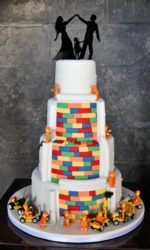 Half and Half Silhouette and Lego Cake No.W427a