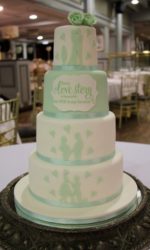 Pale Green Silhouette Wedding Cake No.W425