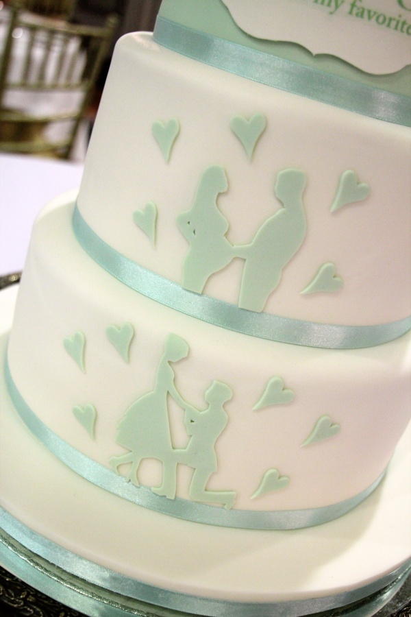 Pale Green Silhouette Wedding Cake No.W425 - Image 4