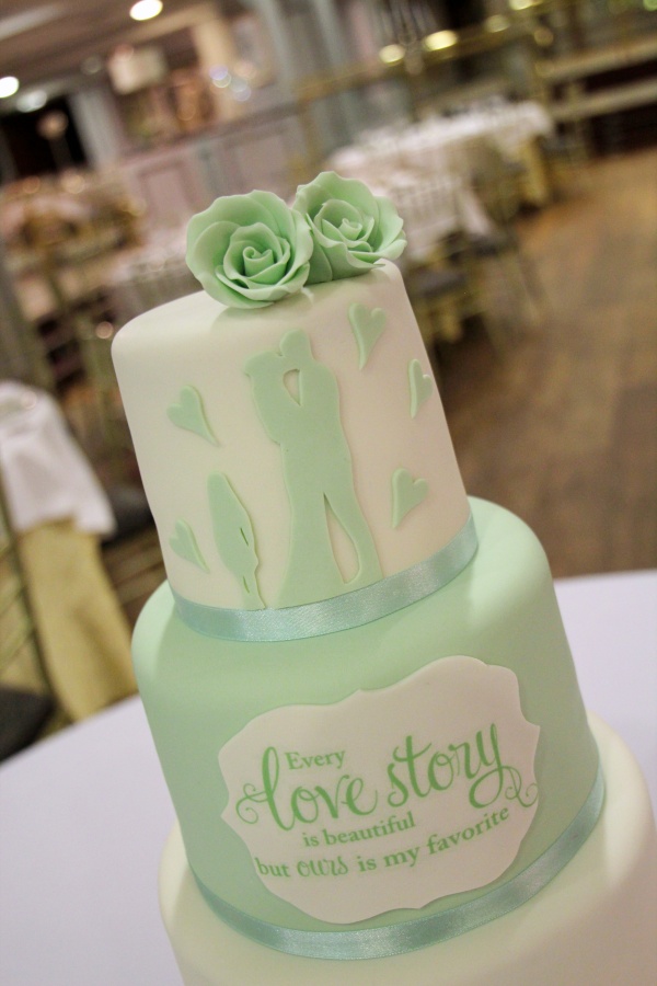 Pale Green Silhouette Wedding Cake No.W425 - Image 3