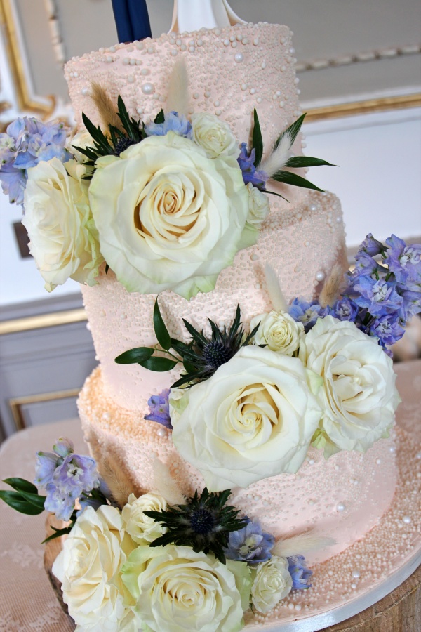 Pink Pearl Wedding Cake and Cake Topper No.W407 - Image 5