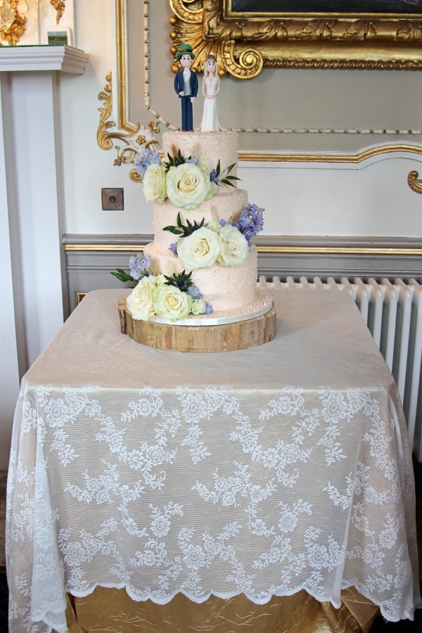 Pink Pearl Wedding Cake and Cake Topper No.W407 - Image 3