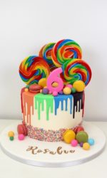 Rainbow Drip and Lollipops Cake No.D049