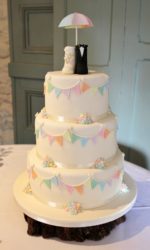 Wedding Cake with Bunting, Boots and Umbrella No.W413
