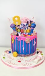 Pink Drip and Music Notes Cake No.D051