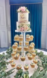 Cupcake Tower with Semi Naked Cake No.W435