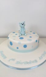 Blue Teddy and Dots Cake No.CH048p