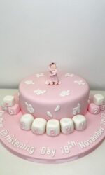 Baby with Pink Blanket Christening Cake No.CH049