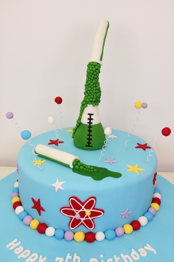 Blue Science Birthday Cake No.K088