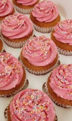 Pink Cupcakes with Multicolour Sprinkles No.CU034a