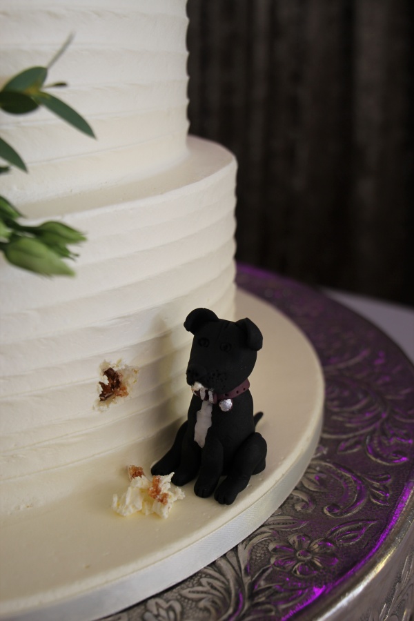 Buttercream Wedding Cake with Dog Cake Topper No.W471 - Image 4