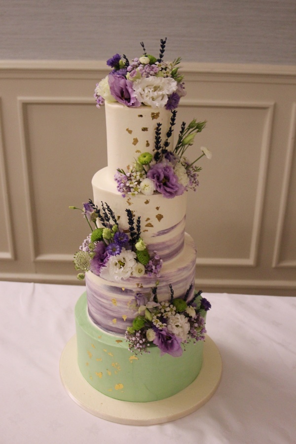Sage Green and Lilac Buttercream Cake No.W479 - Image 2