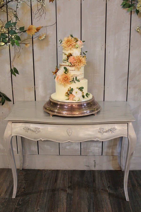 Semi Naked Cake with Orange Dahlias No.W485 - Image 3