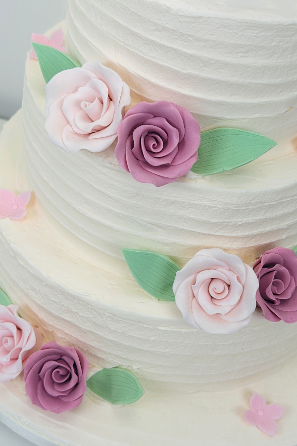 Blush & Mauve Rose Romance Wedding Cake No.W494 - Image 2