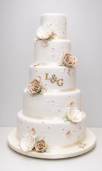 Blush Lace Romance Wedding Cake No.W500