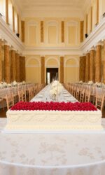 Raspberry Rectangular Wedding Cake No.W504