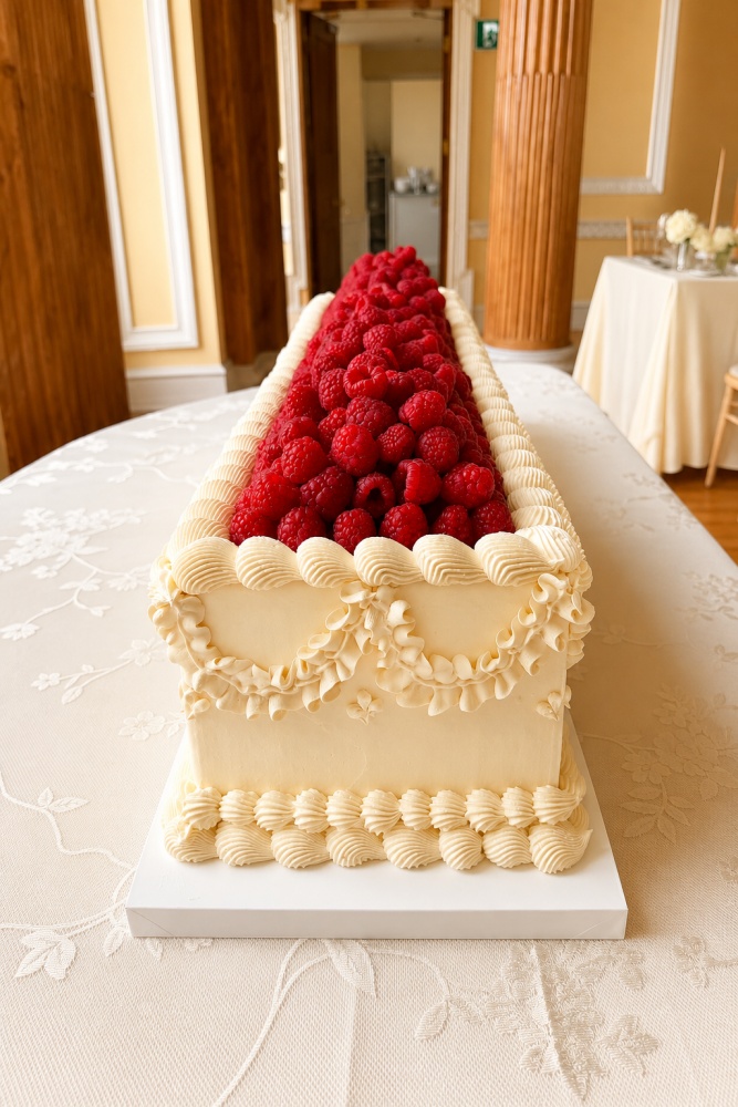 Raspberry Rectangular Wedding Cake No.W504 - Image 3