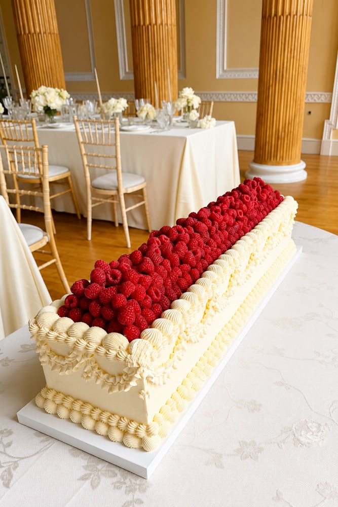 Raspberry Rectangular Wedding Cake No.W504 - Image 5